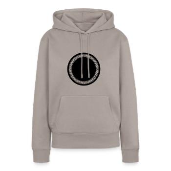 cercle antique 1 - Sweat à capuche Premium bio Femme - taupe - Devant - Julia (174cm)