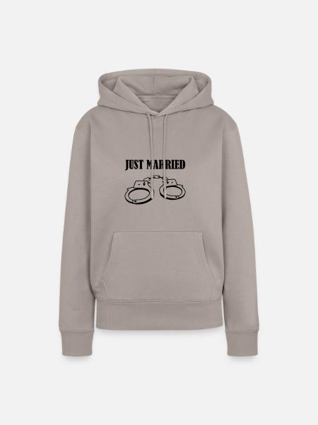 handschelle just married - Frauen Premium Bio Hoodie - Taupe