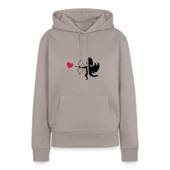 Cupidon Angel 02 - Sweat à capuche Premium bio Femme - taupe - Devant - Julia (174cm)