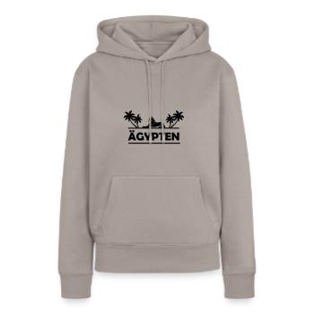 aegypten 001 - Frauen Premium Bio Hoodie - Taupe - Vorne - Julia (174cm)