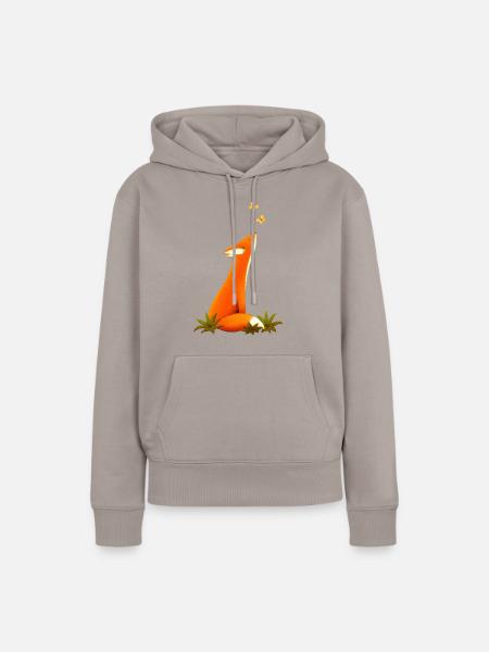 Fuchs und Schmetterlinge, Tiere, Tierkinder - Frauen Premium Bio Hoodie - Taupe