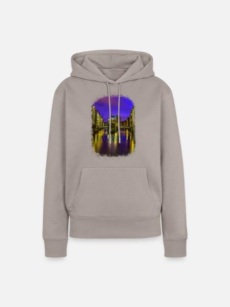 Hamburger Hafen - Frauen Premium Bio Hoodie - Taupe