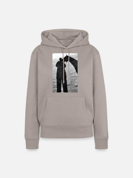 Pferd Schatten - Frauen Premium Bio Hoodie - Taupe