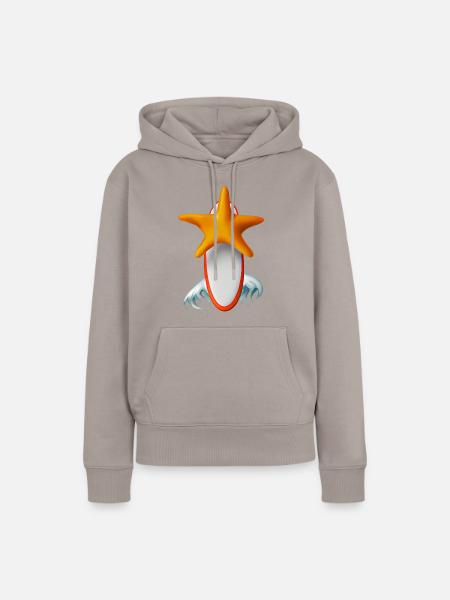 Seesterne Surfbrett - Frauen Premium Bio Hoodie - Taupe