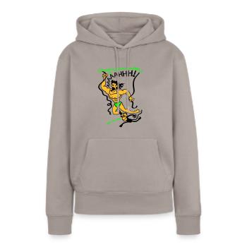Appel de la Jungle - Sweat à capuche Premium bio Femme - taupe - Devant - Julia (174cm)