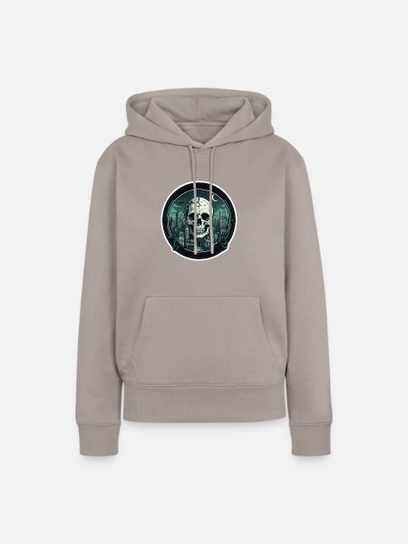 Skull - Frauen Premium Bio Hoodie - Taupe