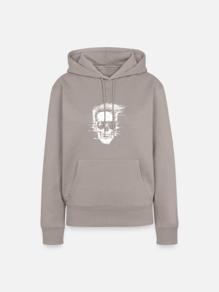 Punker Skull Party - Frauen Premium Bio Hoodie - Taupe