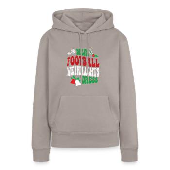 Weihnachten Football Spielerin Footballspielerin - Frauen Premium Bio Hoodie - Taupe - Vorne - Julia (174cm)