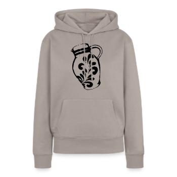 Bembel - Frauen Premium Bio Hoodie - Taupe - Vorne - Julia (174cm)