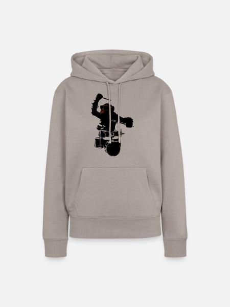 music monkey - Frauen Premium Bio Hoodie - Taupe
