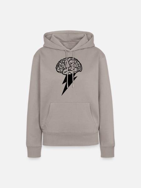 Brain Storm - Frauen Premium Bio Hoodie - Taupe