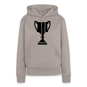 Coupe - Sweat à capuche Premium bio Femme - taupe - Devant - Julia (174cm)