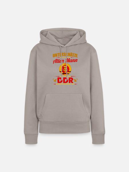 DDR Shirt Alter Mann in der DDR geboren - Frauen Premium Bio Hoodie - Taupe