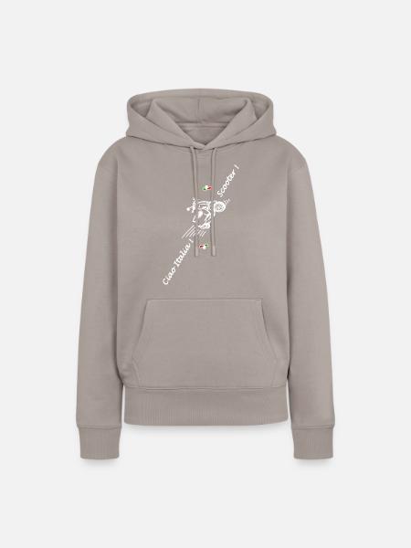 Scooter Motor Roller Ciao Italia Flagge Zweirad - Frauen Premium Bio Hoodie - Taupe
