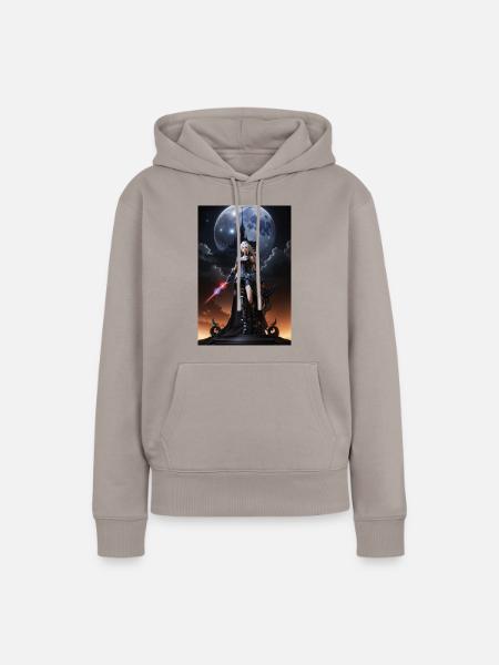 AI 3D Version 53 - Frauen Premium Bio Hoodie - Taupe