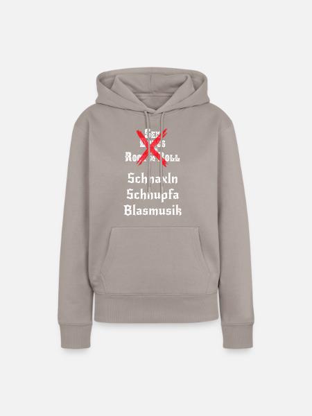 Schnaxln Schnupfa Blasmusik - Frauen Premium Bio Hoodie - Taupe