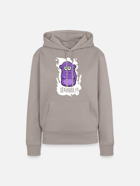 Sérieusement? -Monstre - Sweat à capuche Premium bio Femme - taupe