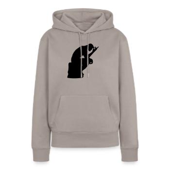 rodin penseur - Sweat à capuche Premium bio Femme - taupe - Devant - Julia (174cm)