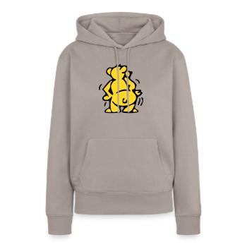 Bär - Frauen Premium Bio Hoodie - Taupe - Vorne - Julia (174cm)