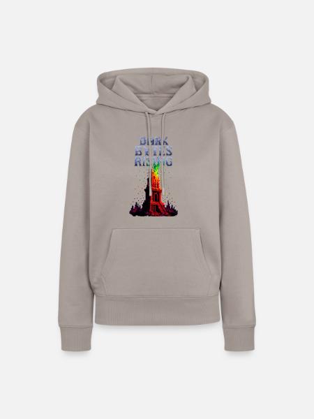 Dark Bytes Rising – Digital Awakening - Frauen Premium Bio Hoodie - Taupe