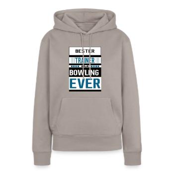 Bowling Trainer Bester Bowlingtrainer Coach - Frauen Premium Bio Hoodie - Taupe - Vorne - Julia (174cm)