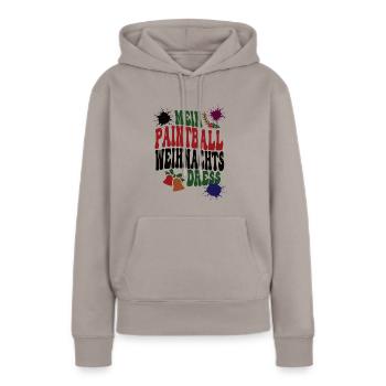Paintballerin Weihnachten Paintball Spielerin XMAS - Frauen Premium Bio Hoodie - Taupe - Vorne - Julia (174cm)