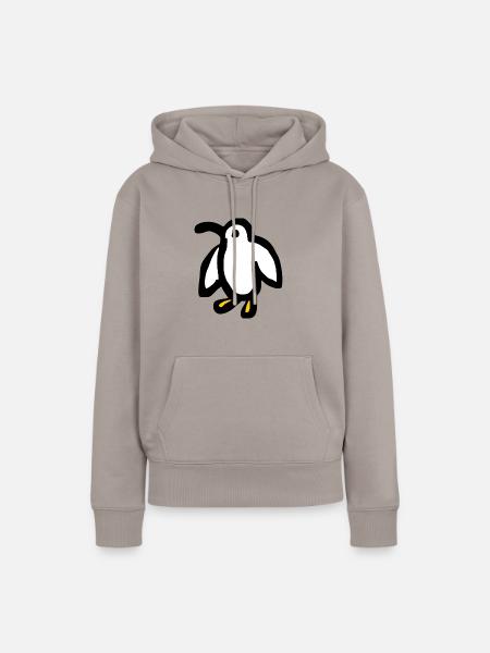 Natur Planet Vogel Pinguin - Frauen Premium Bio Hoodie - Taupe
