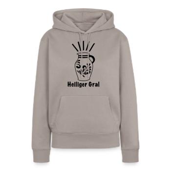 Heiliger Gral Apfelwein #Bembel #Frankfurt #FFM - Frauen Premium Bio Hoodie - Taupe - Vorne - Julia (174cm)