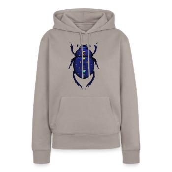 Insekt mit Mond Verzierung - Frauen Premium Bio Hoodie - Taupe - Vorne - Julia (174cm)