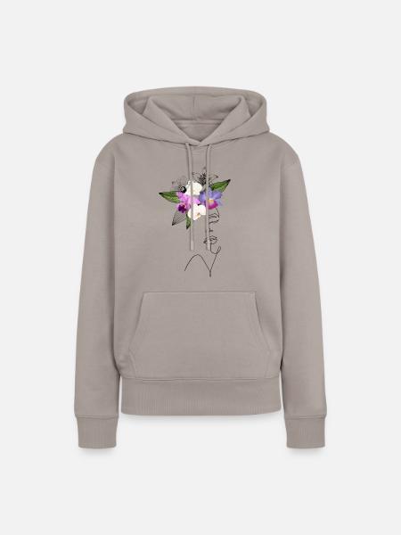 Lady Orchidee - Frauen Premium Bio Hoodie - Taupe