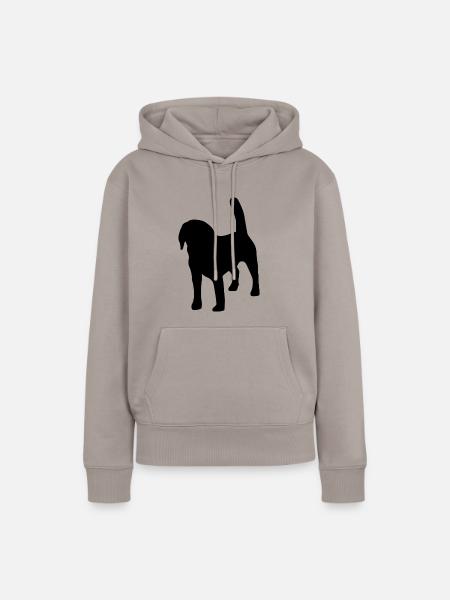 Beagle Silhouette - Frauen Premium Bio Hoodie - Taupe