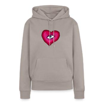Seeing with your heart - Women’s Premium Organic Hoodie - taupe - Front - Julia (174cm)