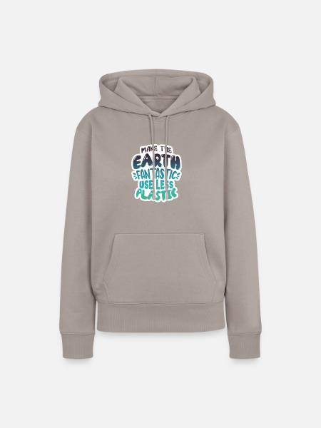 Plastik reduzieren - Frauen Premium Bio Hoodie - Taupe