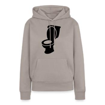 Toilette WC - Sweat à capuche Premium bio Femme - taupe - Devant - Julia (174cm)