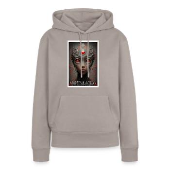 Manipulation Is The Dark Side Of Charism - Frauen Premium Bio Hoodie - Taupe - Vorne - Julia (174cm)