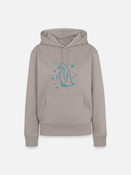 Pinguin - Zoo - Naturschutz - Frauen Premium Bio Hoodie - Taupe