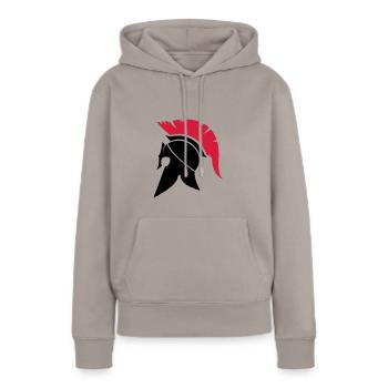Sparta Warrior - Sweat à capuche Premium bio Femme - taupe - Devant - Julia (174cm)