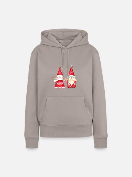 Weihnachten - Merry Christmas - Wichtel - Frauen Premium Bio Hoodie - Taupe