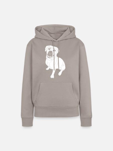 Bullmastiff Mix - Frauen Premium Bio Hoodie - Taupe