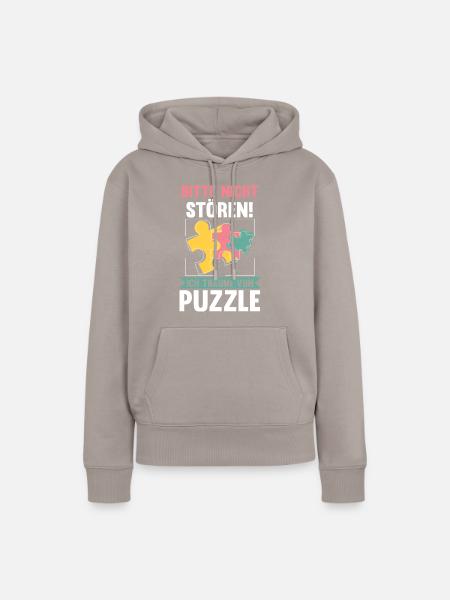 Puzzlefan Puzzler Puzzleteile Puzzle - Frauen Premium Bio Hoodie - Taupe