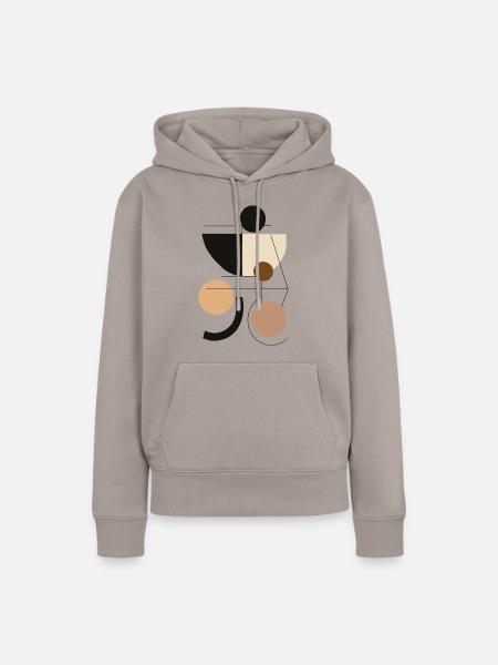 Geometrische Harmonie in Erdtönen - Frauen Premium Bio Hoodie - Taupe