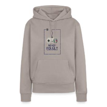 Retrogaming - Frauen Premium Bio Hoodie - Taupe - Vorne - Julia (174cm)