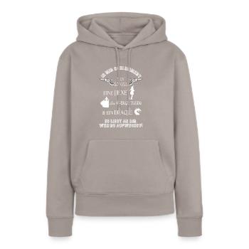 Engel, Hexe, Prinzessin und Drache - Frauen Premium Bio Hoodie - Taupe - Vorne - Julia (174cm)