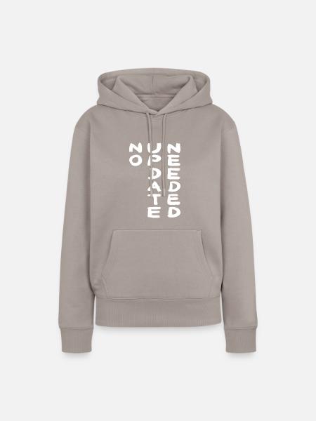 NO UPDATE white - Frauen Premium Bio Hoodie - Taupe
