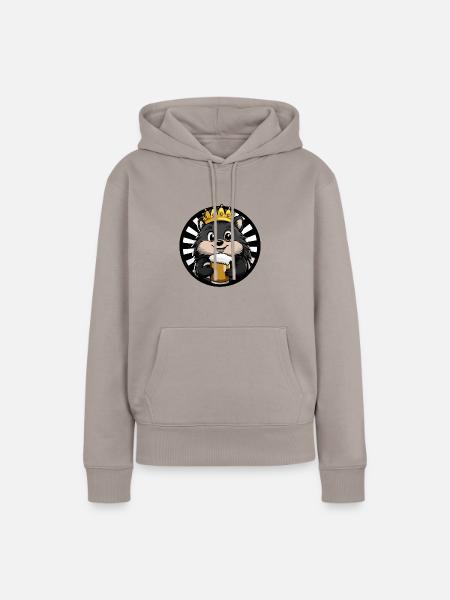 Igel Bier - Frauen Premium Bio Hoodie - Taupe