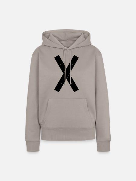 Andreaskreuz 1-farbig - Frauen Premium Bio Hoodie - Taupe