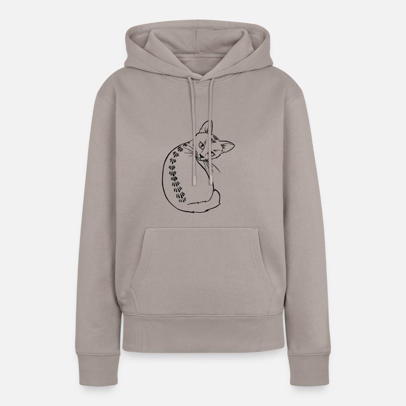 Chat mitze - Sweat à capuche Premium bio Femme - taupe