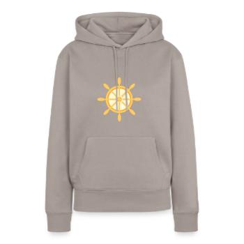 Ship wheel Ship steering wheel with cardinal directions - Women’s Premium Organic Hoodie - taupe - Front - Julia (174cm)