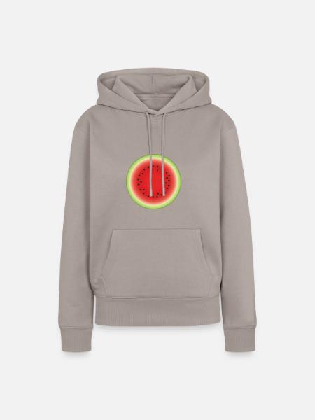 Glückliche Melone - Frauen Premium Bio Hoodie - Taupe