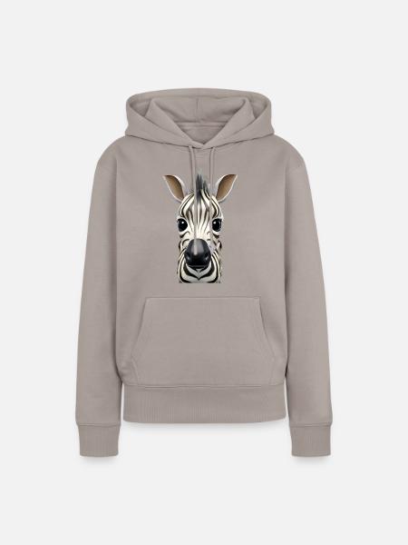 Niedliches Zebra Design - Frauen Premium Bio Hoodie - Taupe